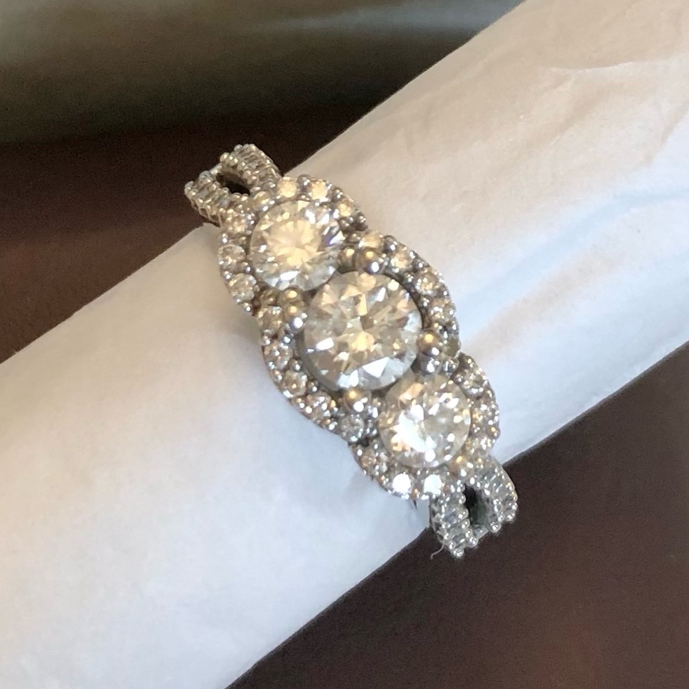 1.5 ctw Diamond White Gold Ring Engagement Anniversary Wedding 3 Stone